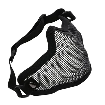 

Half Lower Face Ears Coverage Metal Steel Net Mesh Tactical Protective Airsoft Mask for War Game Paintball Hunting