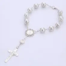 Религиозные ювелирные изделия, подарок на Причастие, подвески-кресты, имитация жемчуга, бусы, четки, браслет, ювелирные изделия из сплава