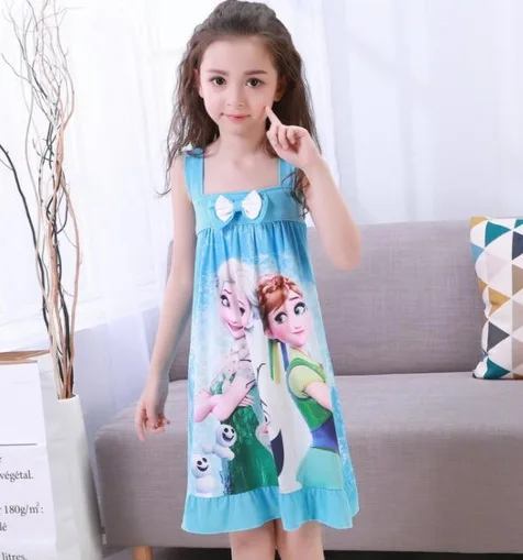 Лидер продаж; летняя ночная рубашка с короткими рукавами для больших девочек; пижамы для детей; Милая Ночная рубашка с милым рисунком; детское платье для сна; YW370 - Цвет: style 25