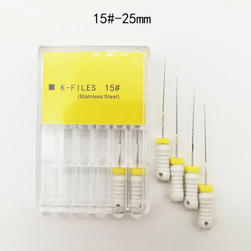 6 шт./упак. Стоматологическая Файлы к корневого канала 21& с фокусным расстоянием 25 мм 6#10#40# ассорти для стоматологии стоматологических инструментов ручной Применение Нержавеющая сталь