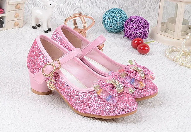 

SLYXSH New 2017 Enfant Fashion Summer Girls Shoes Lovely Diamond Bow Children Sandals High Quality Princess Kids Shoes Children