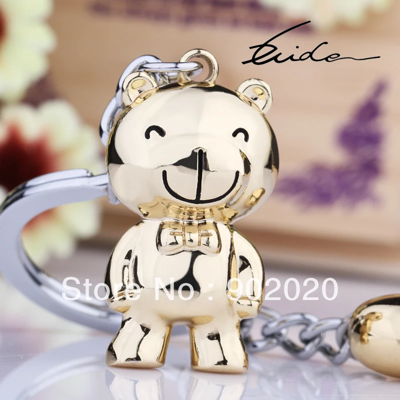5 пар/блок Новинка Прекрасный медведь брелок для влюбленных Пара Романтический симпатичный брелок Подарочный Брелок для ключей для женщин