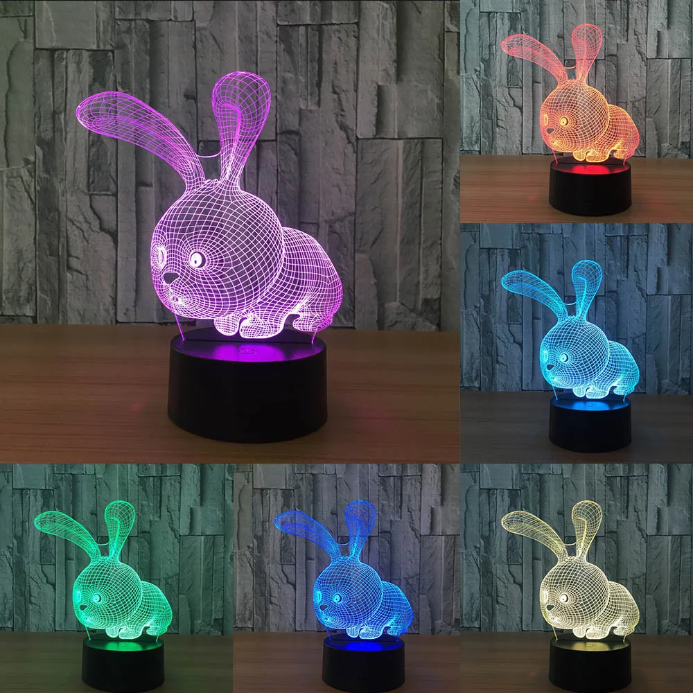 

2019 New 3D illusion Visual Night Light 7 Colors Change LED Desk Lamp Bedroom Home Decor Table Night Light Home Decoration #X