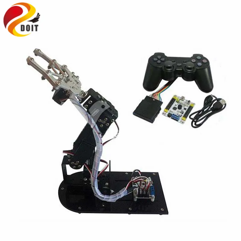 

4DOF Mechanical Arm Metal Structure Holder Kits w/ Metal Servo Horn & 1501MG Servos & 32CH Control Board & PS2 Handle