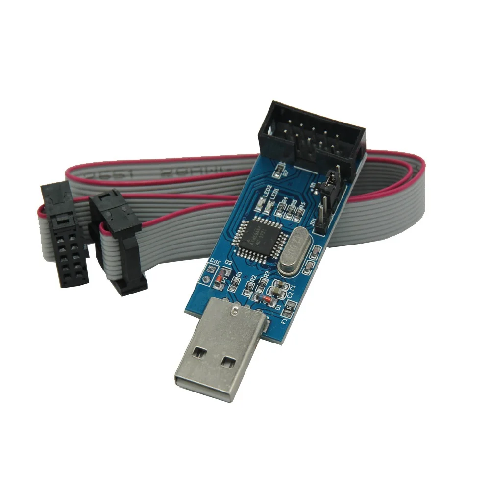 Программатор USBASP USBISP AVR 10 контактный кабель USB ISP ASP ATMEGA8 ATMEGA128 ATtiny CAN PWM поддержка Win7
