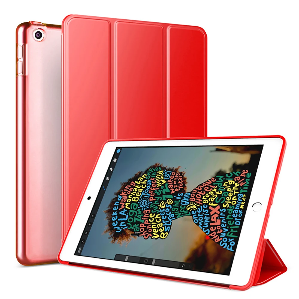 Для нового iPad 9,7 дюйма модель выпуска чехол многоцветный PU смарт-чехол Магнитный спящий Пробуждение оболочки A1822 A1823 A1893 A1954