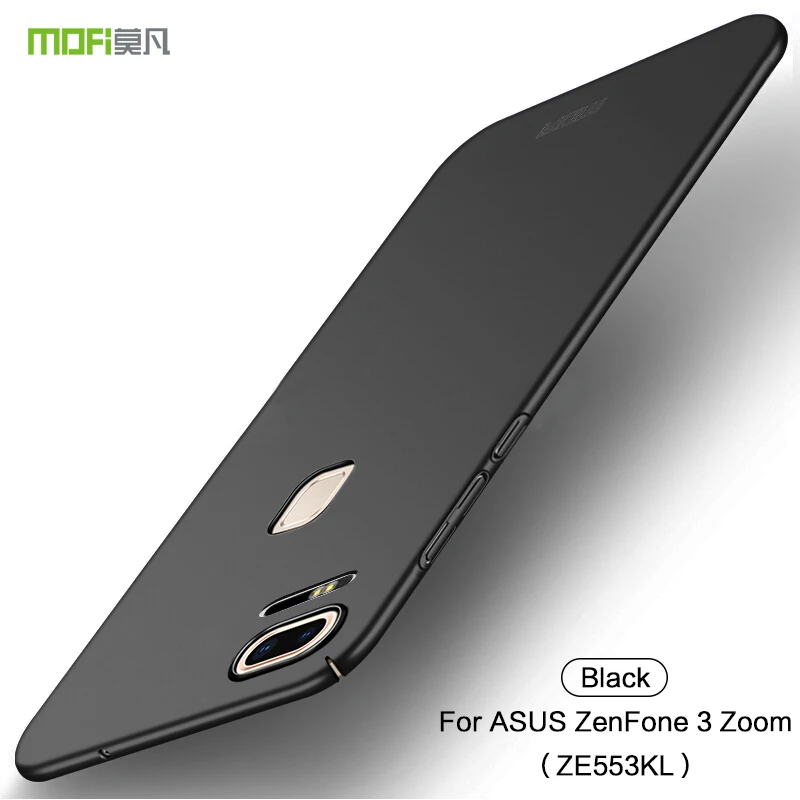 Black ZenFone 3 Zoom ZE553KL чехол MOFI чехол модный жесткий чехол для телефона ZE553KL задняя крышка 5,5 дюймов - Цвет: Black
