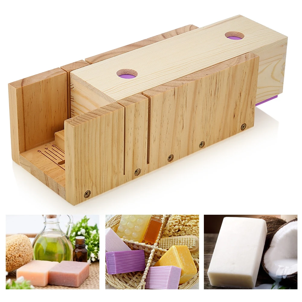 Hot Sale Wooden Soap Loaf Cutter Mold and Rectangle Silicone Mould with
