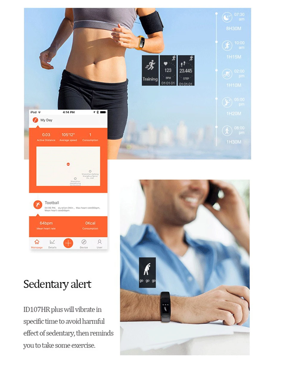 Makibes ID107 Plus HR Smart fitness bracelet (6)