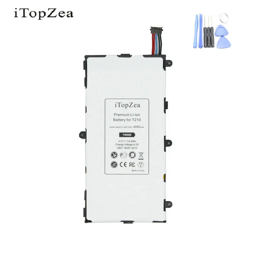 

iTopZea 1x 4000mAh T4000E Replacement Battery For Samsung Galaxy Tab Tablet 3 7.0 T210 T211 T215 T217A T2105 T210R P3200+Tools