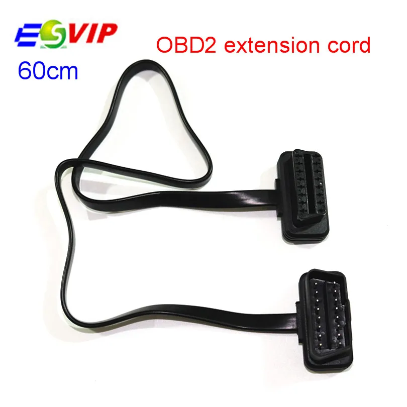 

100pcs/ Flat Thin As Noodle OBDII OBD2 16Pin ELM327 Male To Extension cable OBD 2 Auto Car Diagnostic Cable Connector Adapter