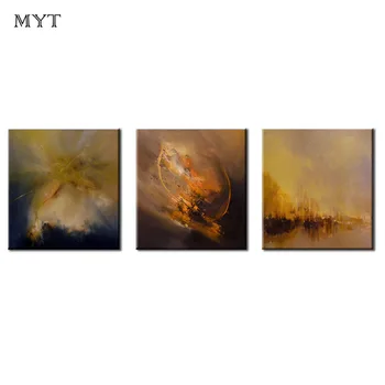 

Hand Painted 3 Panels Modern Abstract pictures Art Oil Painting Wall Decorative Canvas Pictures Sets For Living Room for sale