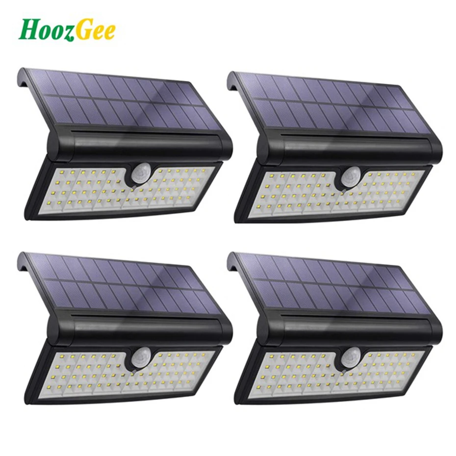 

HoozGee Solar Lights Outdoor Garden 58 LED Super Bright Motion Sensor Wall Light Security Lamp with Wide Lighting Area for Patio