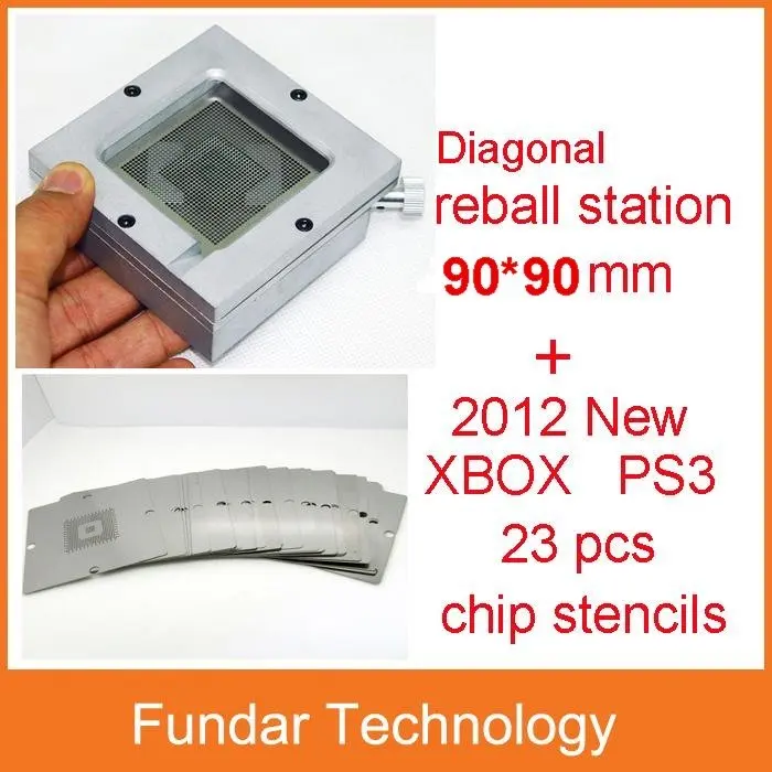 xbox PS3 BGA набор диагональная установка для перепайки чипа на печатной плате 90 мм+ 23 шт 90 мм трафареты для реболлинга