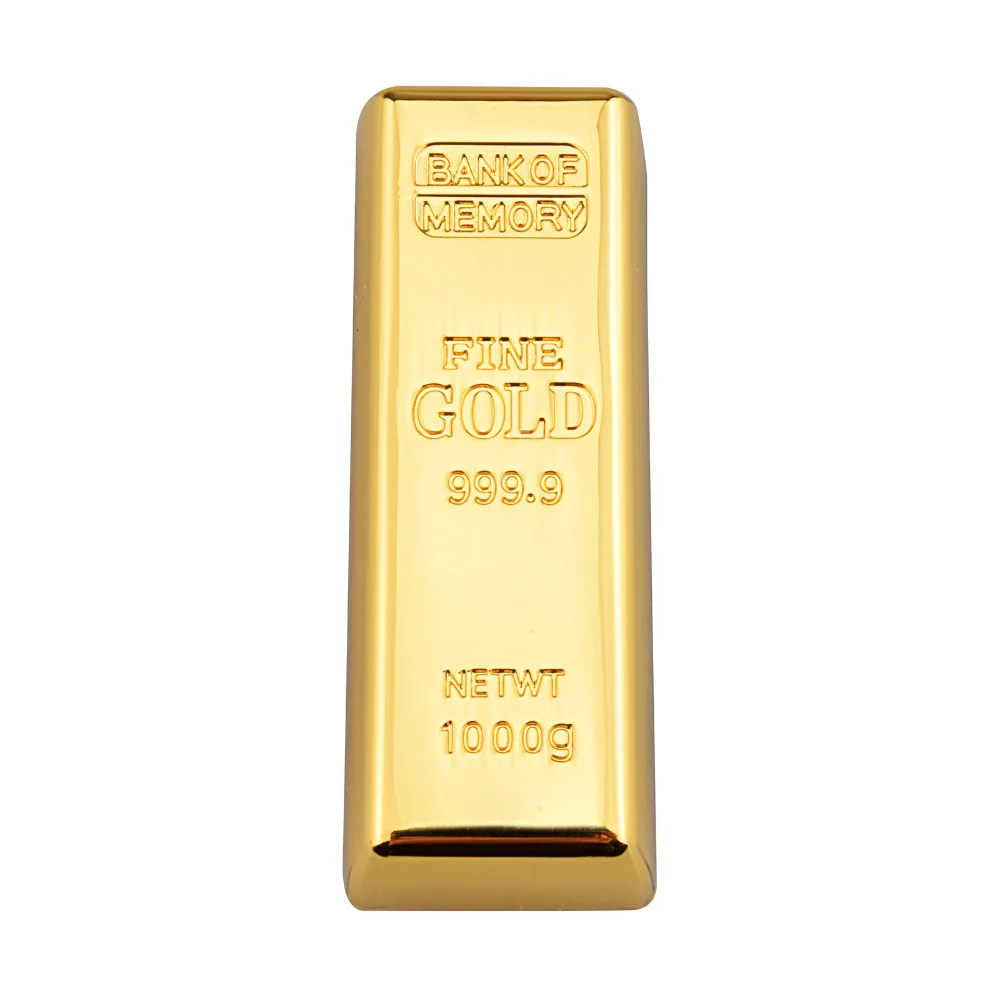 USB флеш накопитель J boxing объемом 32 ГБ флешка в форме золотой полосы металлическая