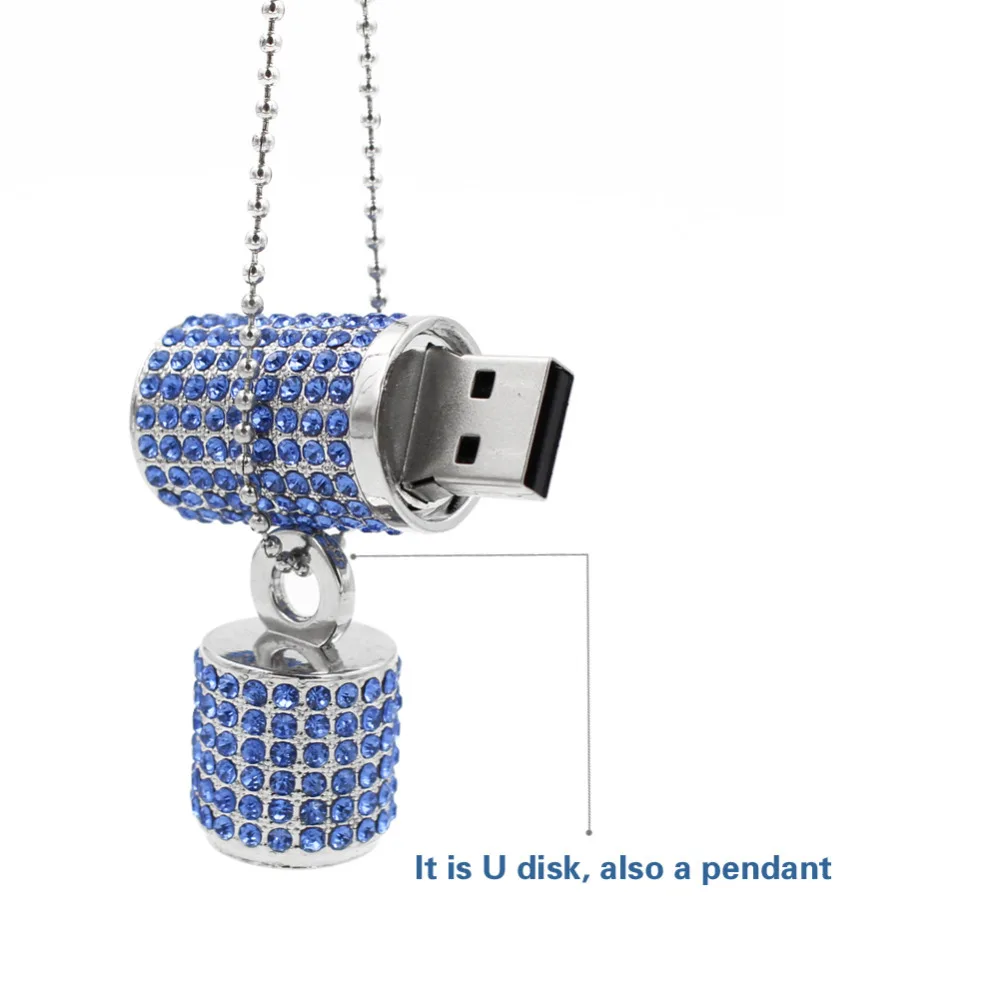 Usb флеш накопитель 4G 8G 16G Флешка 32G U disco USB 2 0 unidad irlandesa diamante de cristal memoria collar palo|USB