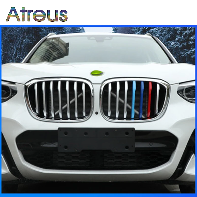 Atreus 3 шт. 3D Автомобильная передняя решетка радиатора отделка спортивные полосы