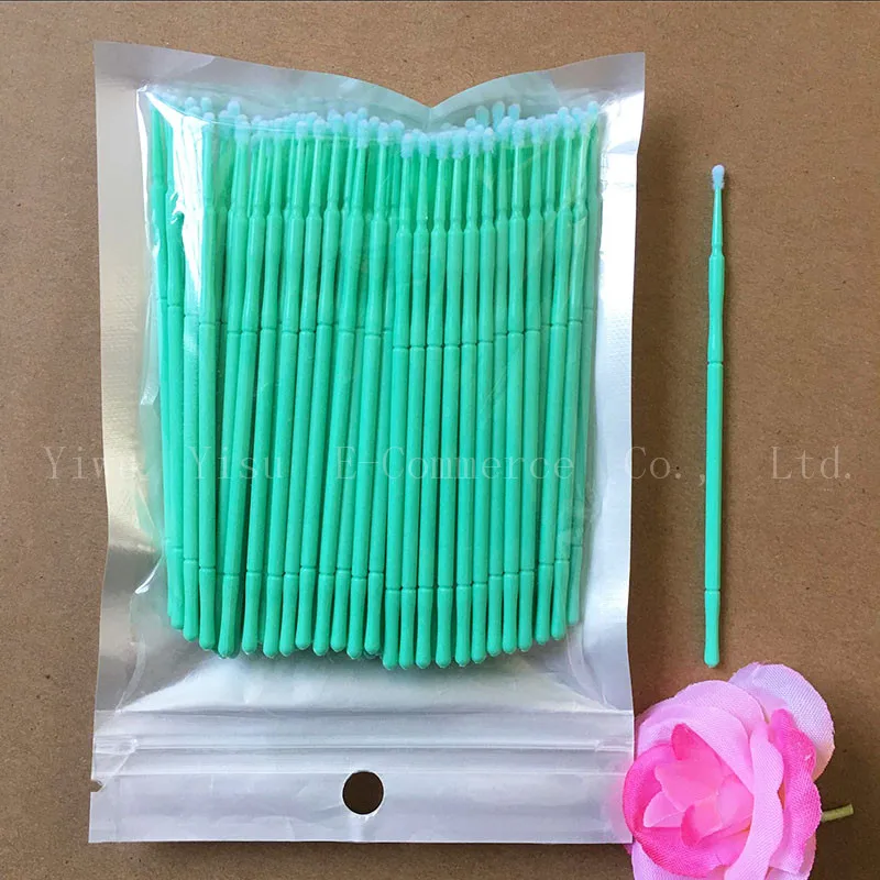 Light Green Одноразовые 100 шт щетка для ресниц Мини-ресницы, удлиняющие кисти, макияж, инструмент-аппликатор, палочка для туши, микрокисть для макияжа - Handle Color: Light Green