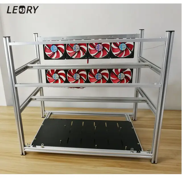 Cheap LEORY Non-Stackable Open Air Mining Rig Frame Miner Case 8 LED Fan for 12 GPU ETC BTH Computer Mining Frame Server Chassis Cheap LEORY Non-Stackable Open Air Mining Rig Frame Miner Case 8 LED Fan for 12 GPU ETC BTH Computer Mining Frame Server Chassis