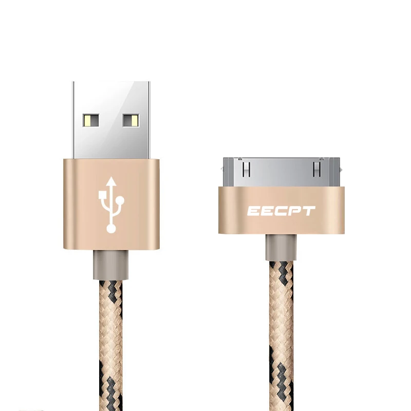 EECPT USB кабель для iPhone 4S 4 s 3GS зарядный кабель для синхронизации данных для iPad 1 2 3 iPod Nano iTouch 30 Pin зарядное устройство Шнур для передачи данных - Цвет: Gold