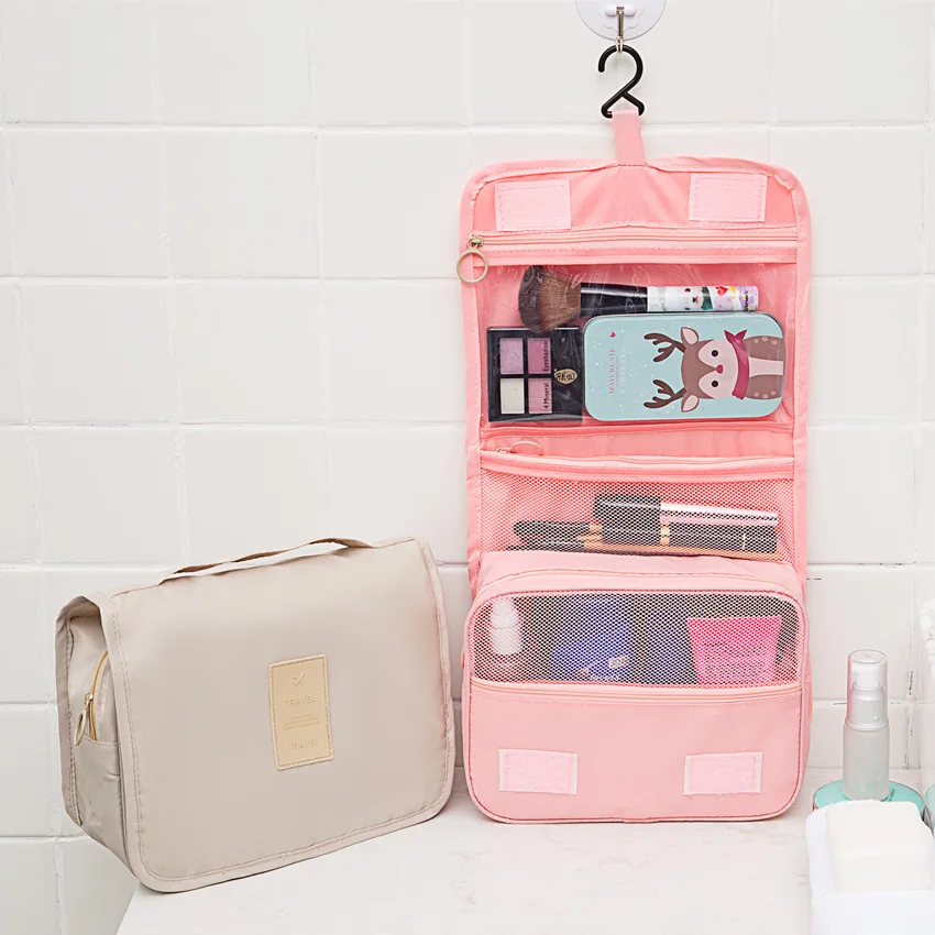 

Cosmetic Bag High Quality Oxford Cloth Hook Wash Bag Hanging Folding Wash Bag Travel Storage Bag Beauty Set Toiletries