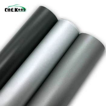 

152CMX30CM Matte Silver Grey Black Vinyl Car Wrap Car Motorcycle Scooter DIY Styling Adhesive Film Sheet With Air Bubble Sticker