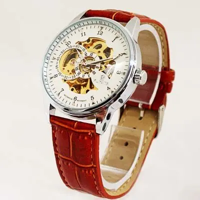 Мужские часы Tourbillon Mechanica Mvmnt с кожаным каркасом|leather watch box|watch leather bandwatch |
