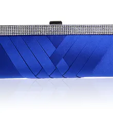 Синий китайский Для женщин атласная Rhinestone Сумочка для торжеств вечерние вечерняя сумочка; BS010 с плеча цепь кошелек косметичка 03885-M