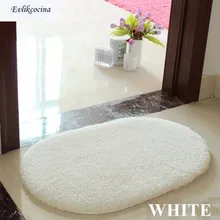 Белый мягкий плюш Абсорбирующая губка для спальни ванной комнаты душевой пол коврик для двери гостиная Холл нескользящий Овальный ковер