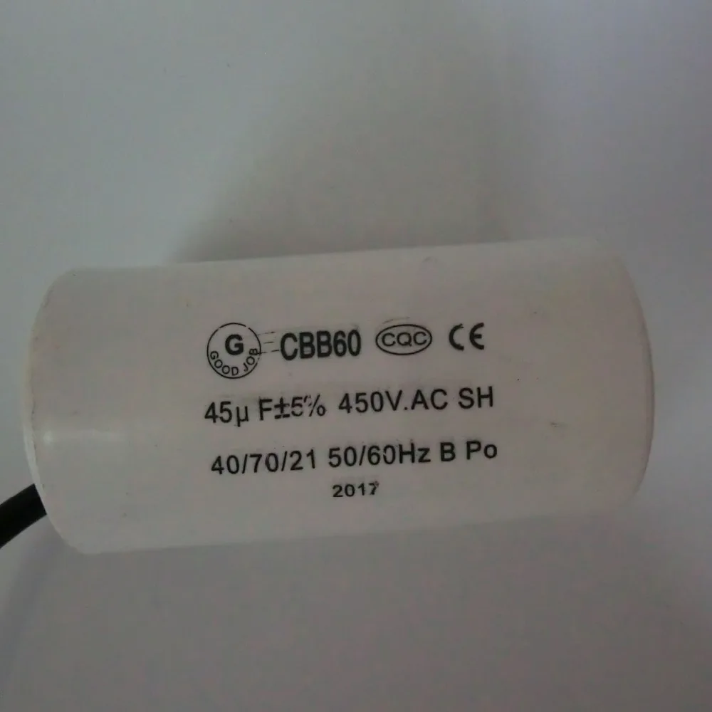 45 мкФ 450V AC50/60Hz 40/70/21 two провода паллиальная линия цилиндрический конденсатор.|wire