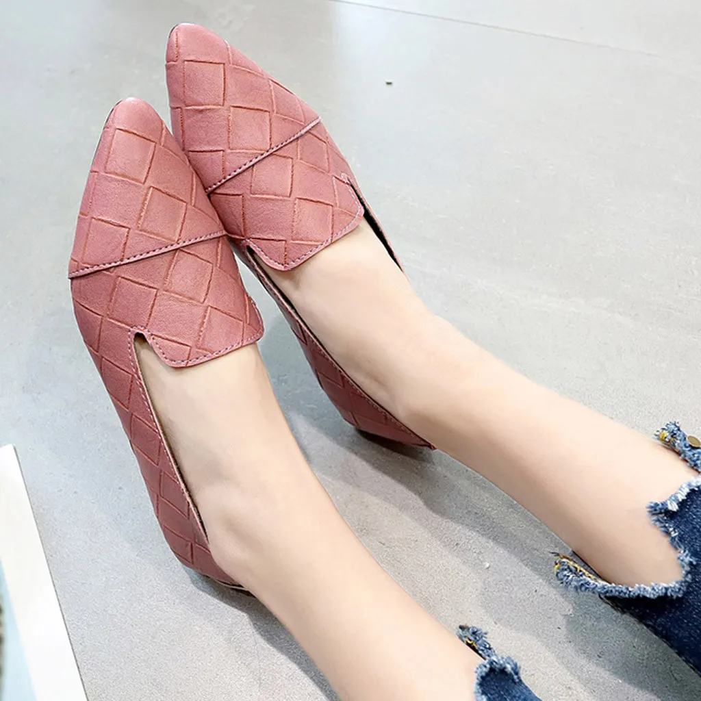 

flat shoes women Elegant Low Heels Slip Pointed Toe Flat Heel Casual Jobs Sandals Shoes zapatos de mujer sapato feminino loafers