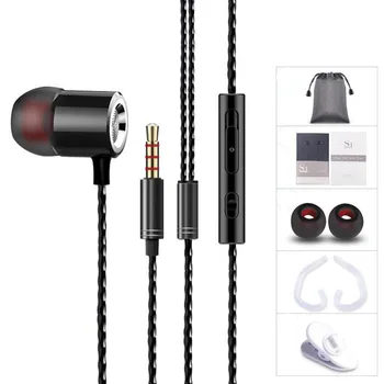 

Metal Stereo Hi-Fi Game Earphones 3.5mm Line Control Wired Headset for Mobile Phones Universal Bass Earplugs with Microphone
