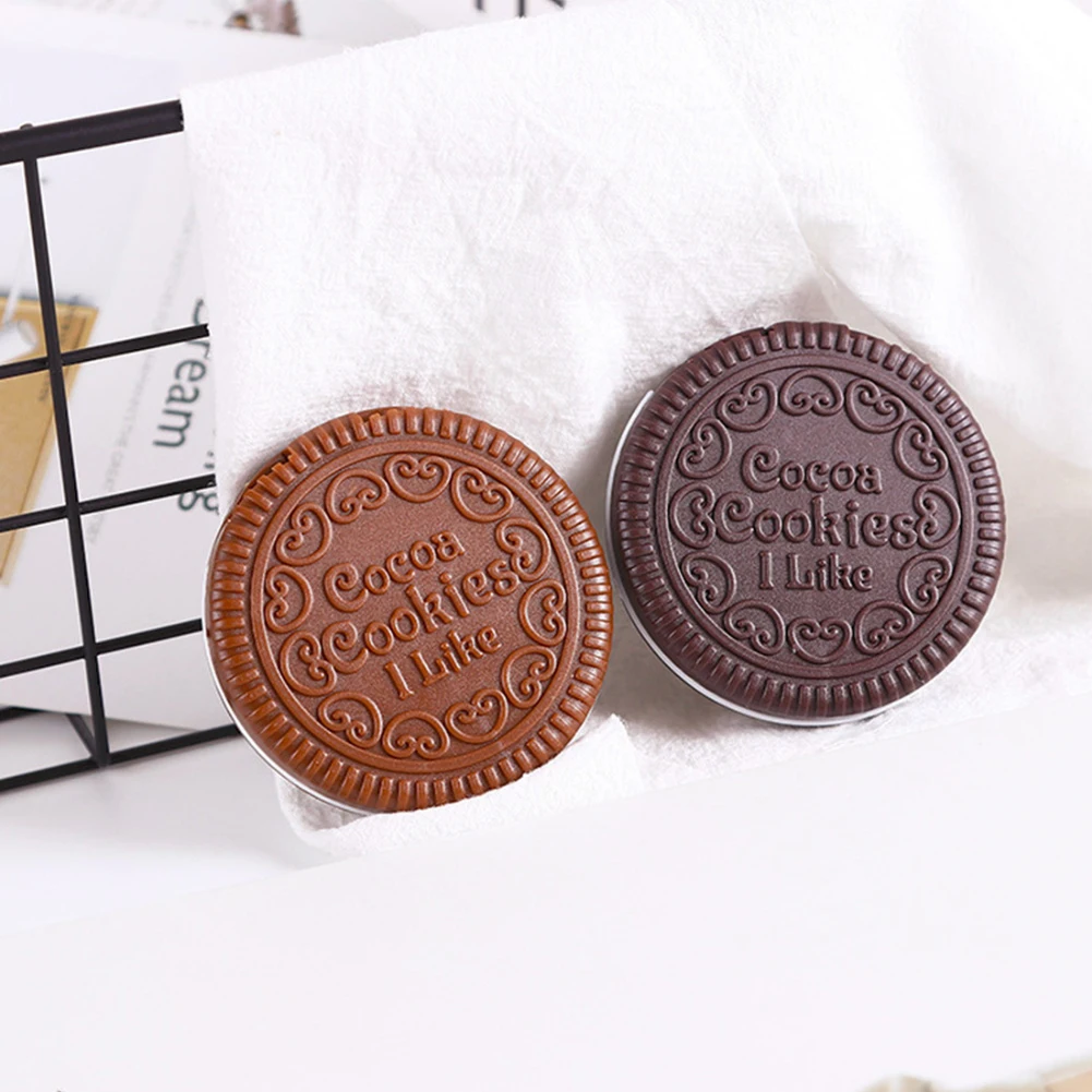 

1Pc Cute Chocolate Cookie Shaped Design Makeup Mirror With Comb Portable Makeup Mirror Set Chocolate Biscuits Compact Mirror Ado