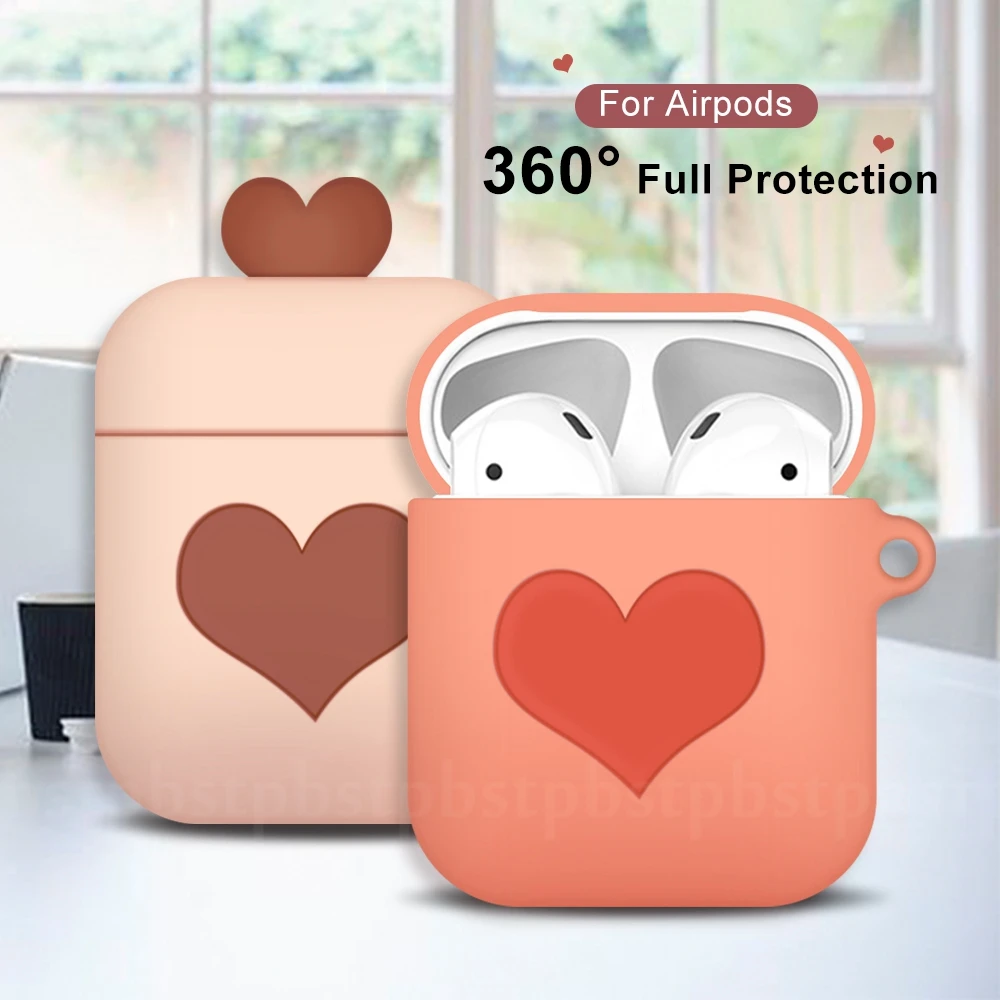 Love Heart чехол из ТПУ для Apple Airpods 2 Чехол Ультра тонкий беспроводной Bluetooth чехол для наушников Чехол Для Air Pods защитный корпус