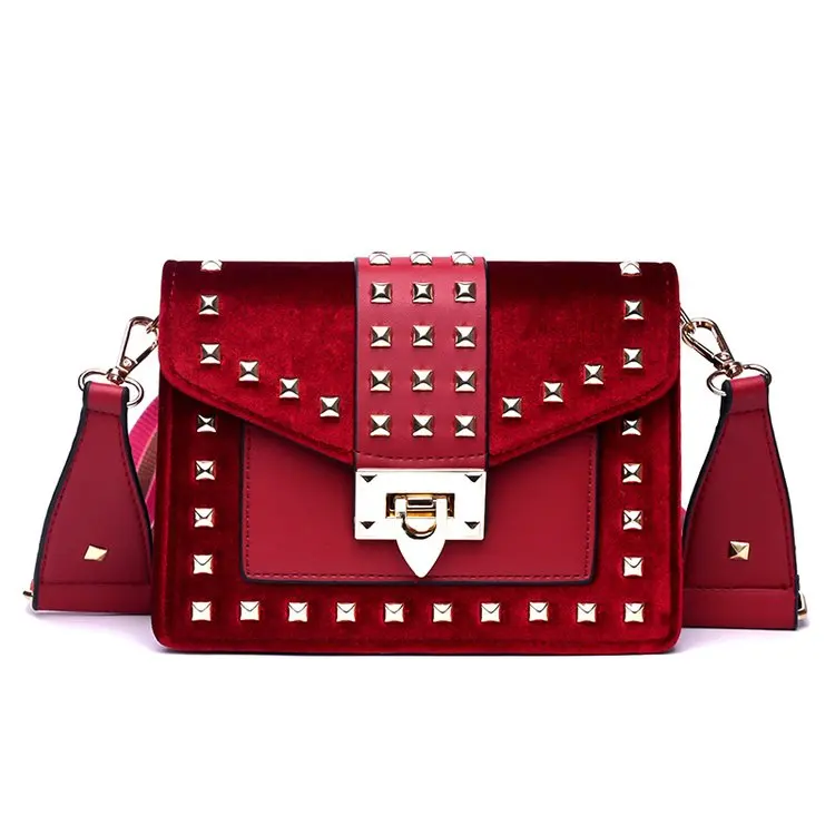 

Vintage Rivet PU Leather Handbag Brand Star Shoulder Strap Hand Bag for Women 2019 Designer Luxury Ladies Crossbody Clutch Bag