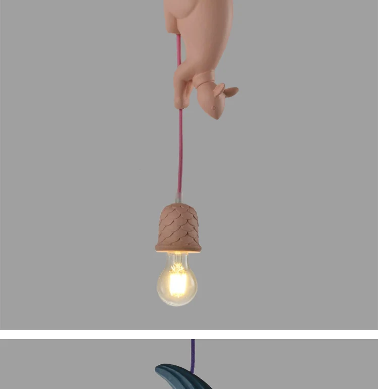 Nordic Resin Squirrel Led Pendant Lights Modern Industrial Hanging Animal Lamp14