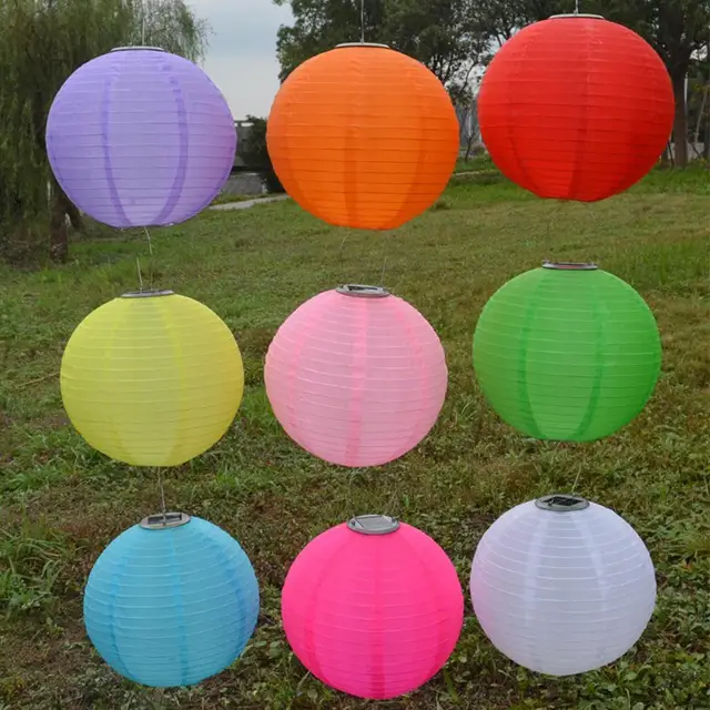 Buy 12inch Solar Chinese Paper Lantern Ball string