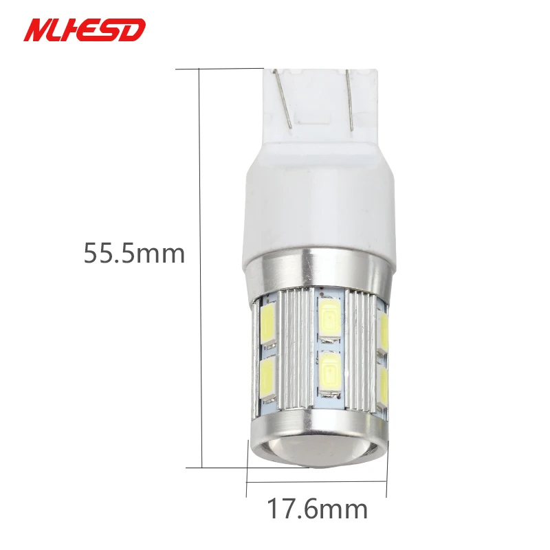 10 шт. T20 W21 5 Вт 7443 светодиодный белый Cree чип 12SMD 5730 Автомобильные стоп-сигналы Реверсивный лампочка для машины 7440 W21W светодиодный лампы света DRL 12 V