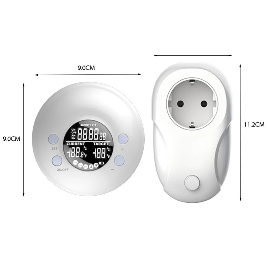 

Wireless Thermostat EU/US Plug Temperature Controller Socket LCD Display with Green Backlight Thermoregulator