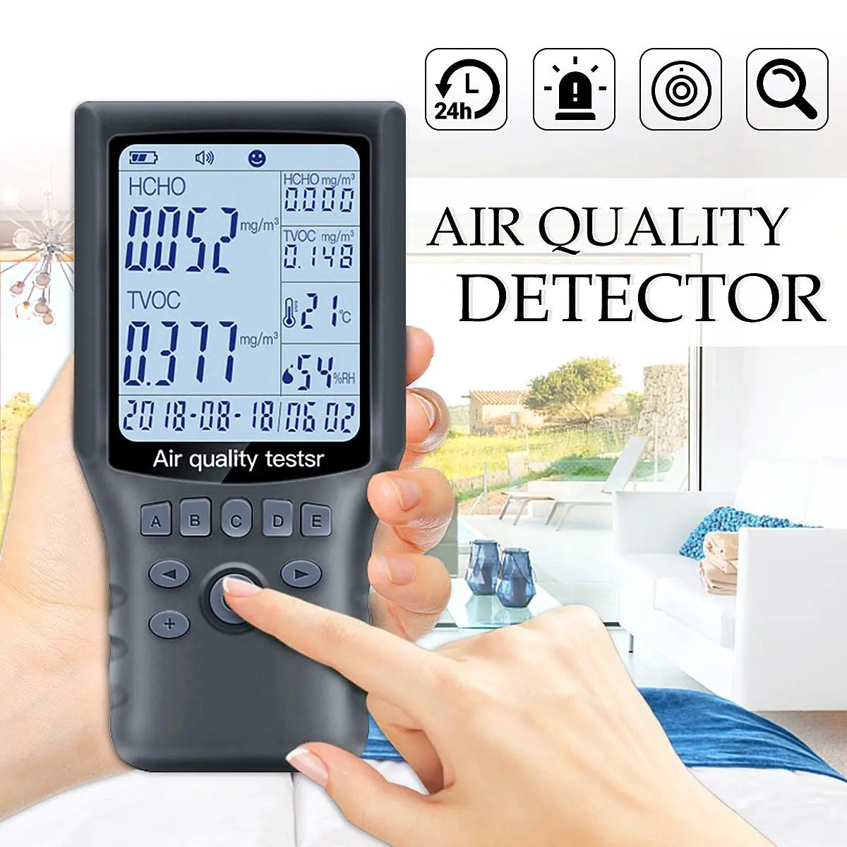 

New Portable Air Quality Detector HCHO TVOC Tester Gas monitor/Gas Analyzer/Temperature/Humidity Meter Car Home Diagnostic Tools