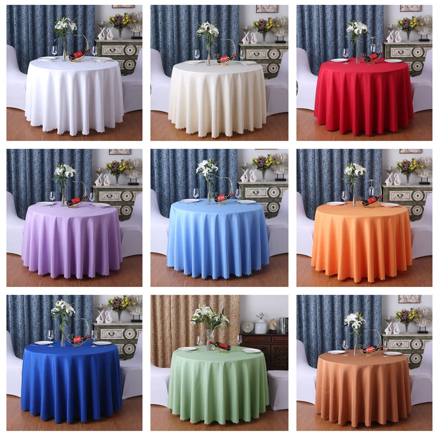 

Round Solid Color Table Cloth Cover Modern Polyester Tablecloth Coffee Table Furniture Dustproof Cover 24 Colors Home Decor