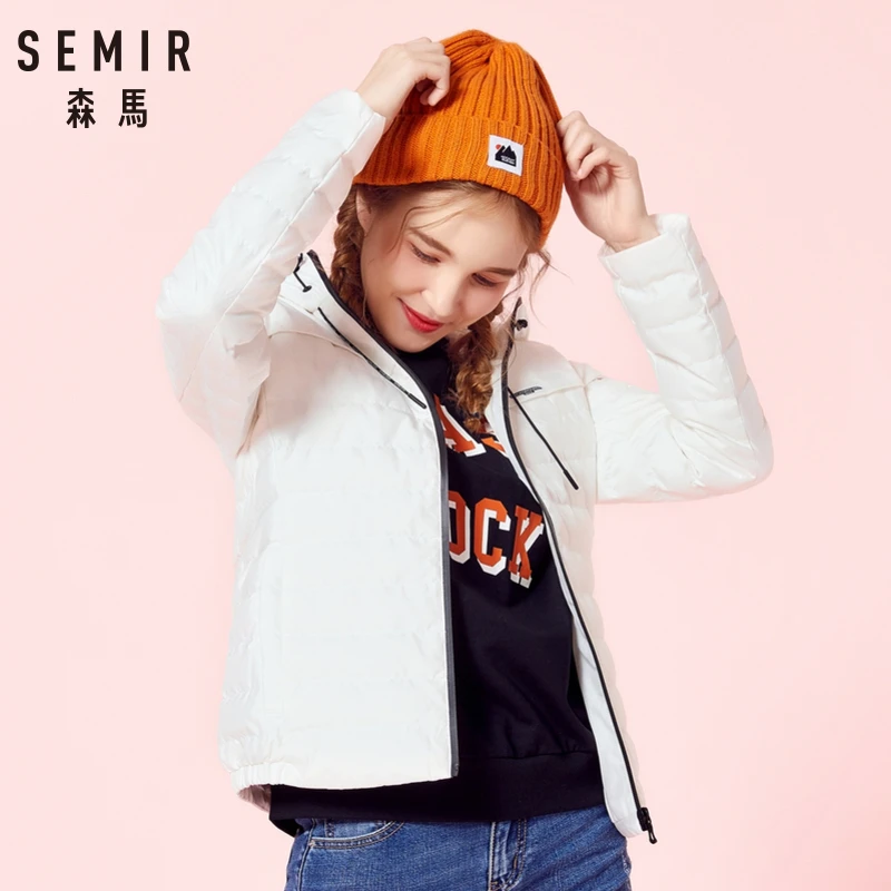 Semir пуховик женский 2018 зима новое пальто Теплый Легкий 90% пуховики женские мягкие