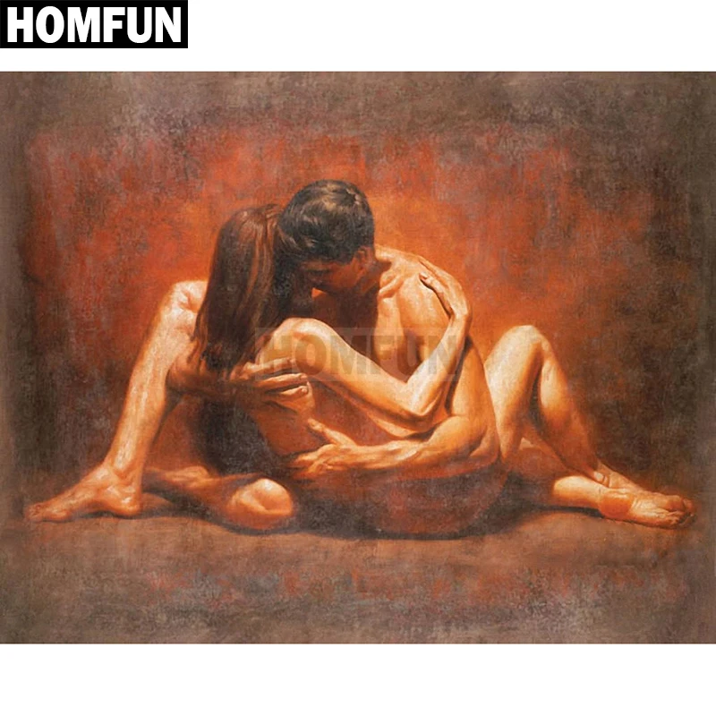 

HOMFUN Full Square/Round Drill 5D DIY Diamond Painting "Sexy couple" Embroidery Cross Stitch 5D Home Decor Gift A02703