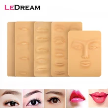 5 шт./лот 3D Силиконовые постоянного Макияж татуировки подготовки Практика поддельные кожи пустой глаз и губ Уход за кожей лица для microblading машины Начинающий