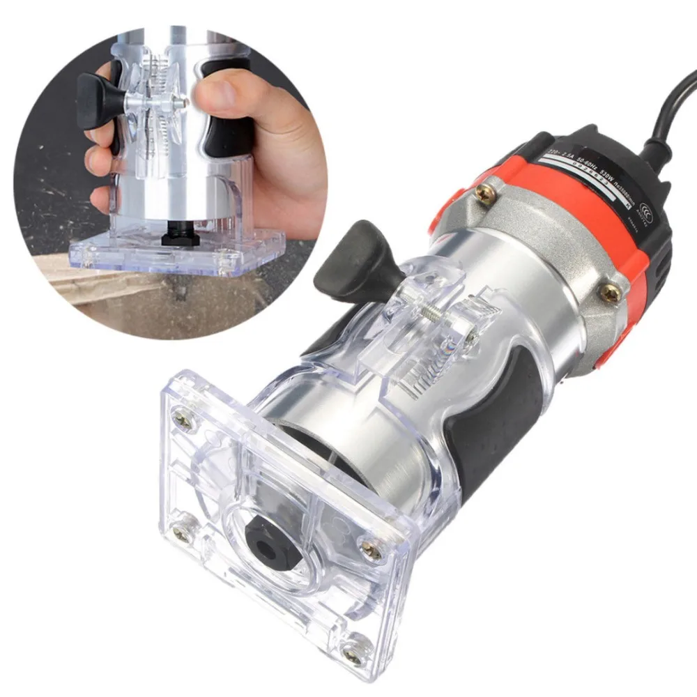 

220V 530W Electric Hand Trimmer Wood Trim Router 1/4'' Wood Router Trimmer Router Tools for Woodworking Engraving Drilling Tools
