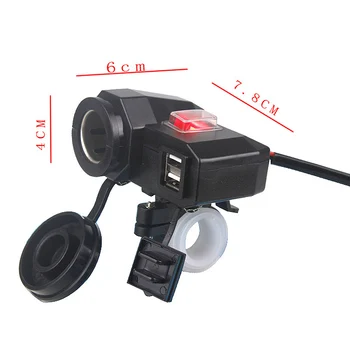 

DC 12V Motorcycle Cigarette Lighter Socket Splitter Power Adapter With Dual USB Charger Waterproof Motorcycle Charger Universal