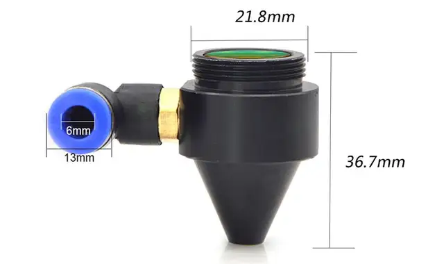 1pc air Buse for Dia.20 FL38.1 Objectif CO2 N01F Court buse A avec raccord M5 for tête Laser à CO2 Machine de découpe Laser Without brand Wnj-Parts
