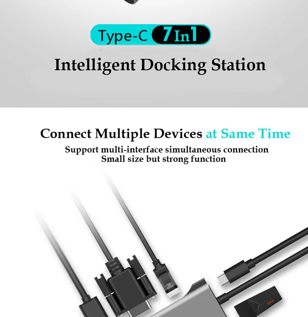 Usb type C к HDMI VGA RJ45 PD USB 3,0 type-c док-станция USB-C концентратор адаптер для Mac Air Pro huawei Mate10 samsung S8