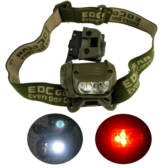 Military Headlight Headlamp LED Red Head Light Lamp Tactical Head Torch Flashlight for Hunting