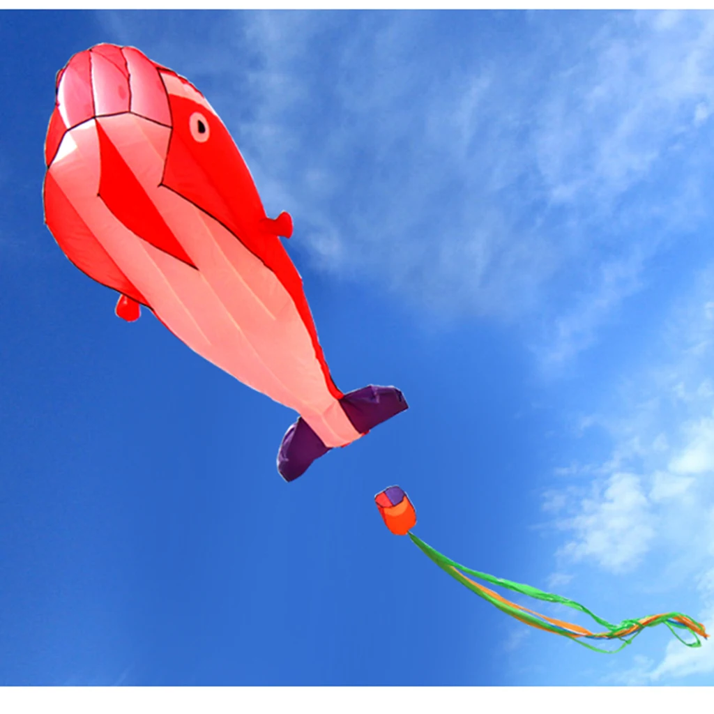 85inch Large Blue Dolphin Frameless Soft Parafoil Kite For Kids & Adults Beach Park Garden Playground Outdoor Play